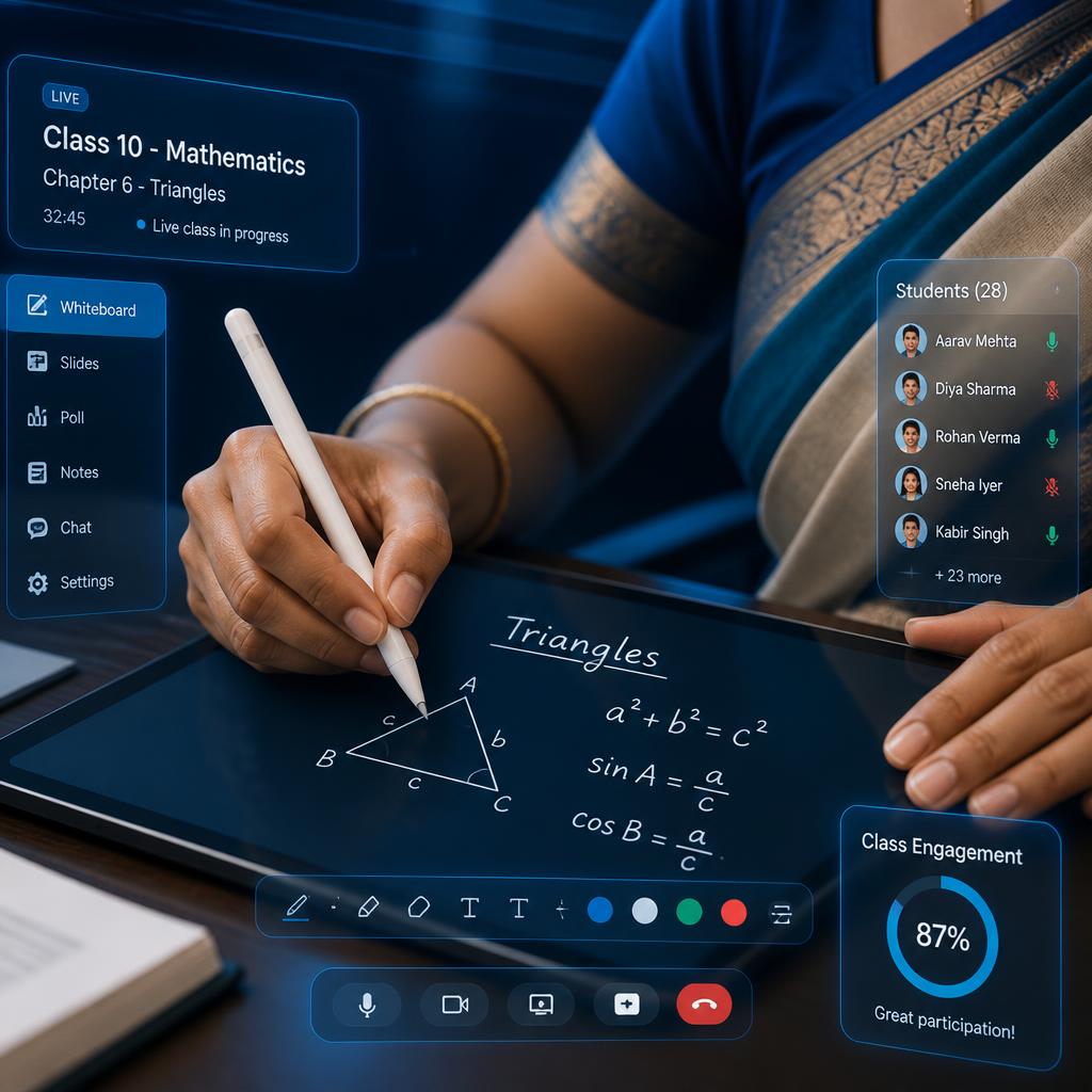 Live online classroom interface