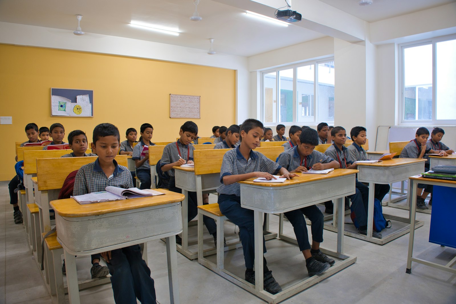 Teacher reviewing progress with mentor